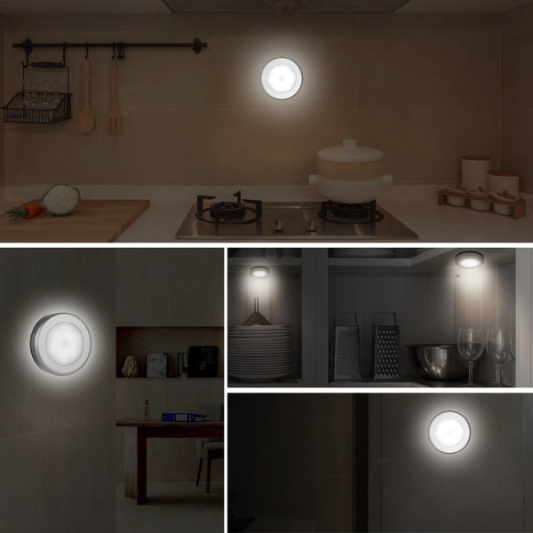 Intelligent rörelsedetektor LED-lampa garderob badrumskåp etc Silver