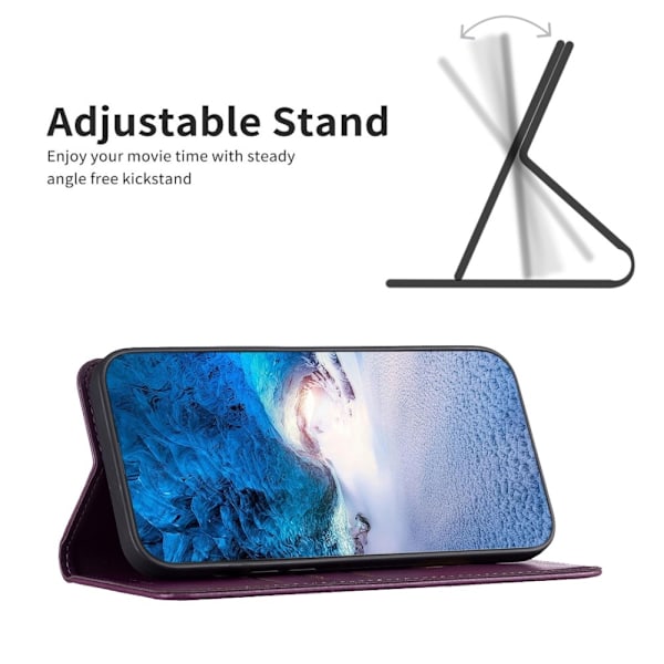 BINFEN COLOR Google Pixel 8a -kotelo PU-nahkainen puhelimen Dark purple