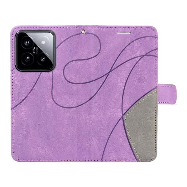 Til Xiaomi 14 KT - serie - 1 dobbeltfarve tegnebog Purple