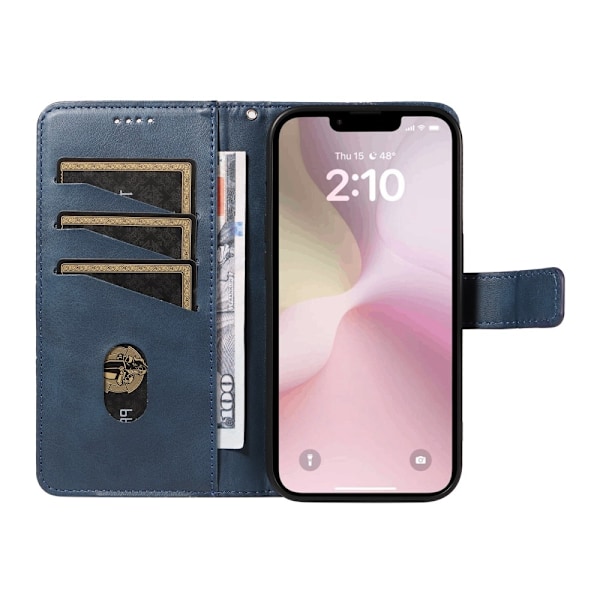 Lompakkokotelo iPhone 16e:lle – Geometrinen Viiva Blue