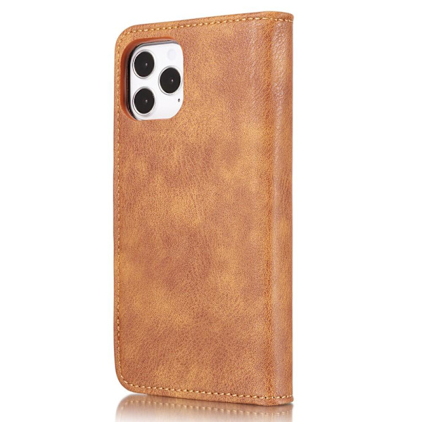 DG.MING For iPhone 13 Pro Stylish Wallet Case - Brown Brown