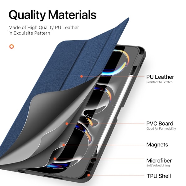 DUX DUCIS Domo iPad Pro 13 (2024) Tri-fold Stativ - Blå Blue