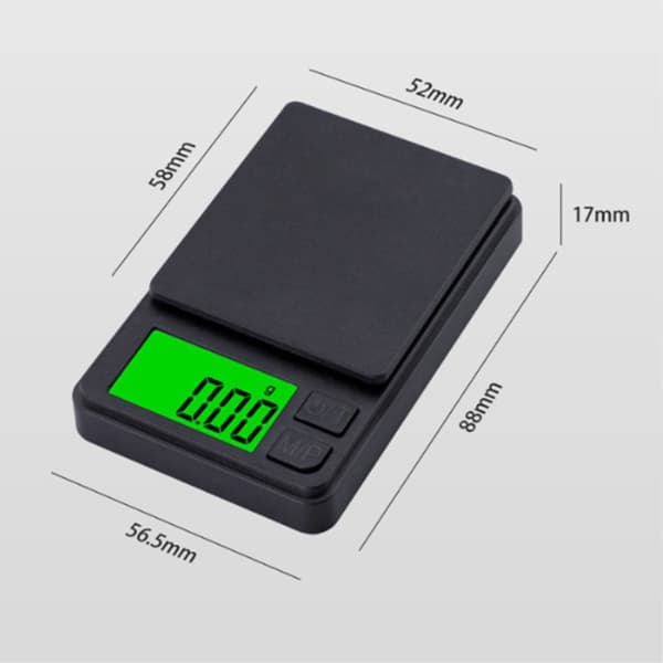 Digitalvekt Mini Kompakt Vekt 0,01 gram til 200 gram Black