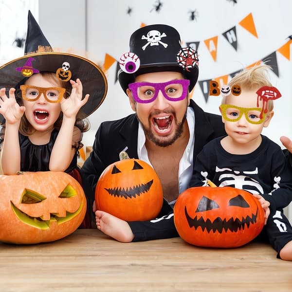 Halloween - lasit juhlapukukoristelu - Punainen kuu + hauta Red