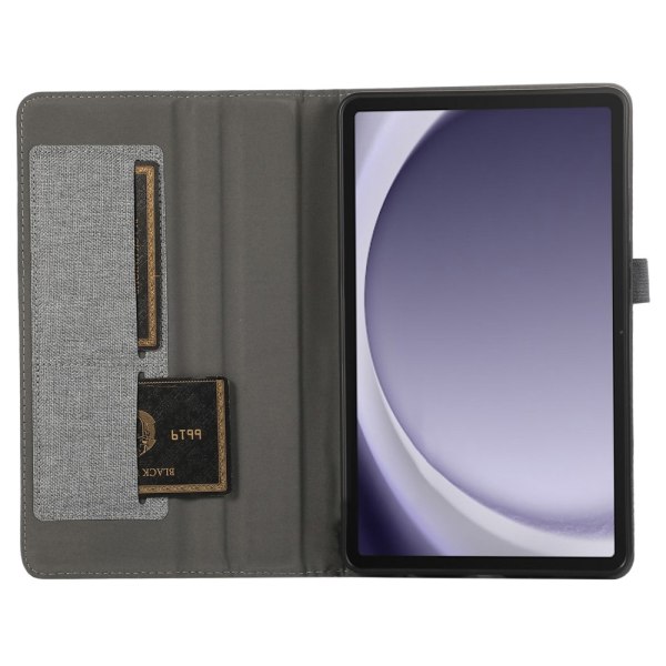 Etui for Samsung Galaxy Tab A9+ med stofftekstur, folio og stativ Grey