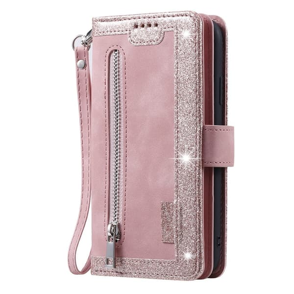 Till Xiaomi 17T Pro Plånboksfodral Zipper Wallet Rosa guld