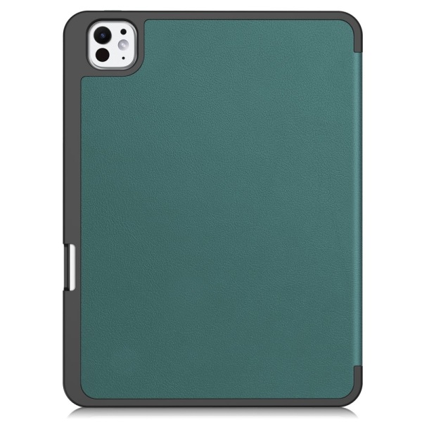 Til iPad Pro 11 (2024) Etui Tre - fold Stativ Tablet Cover med Pen Holder Green