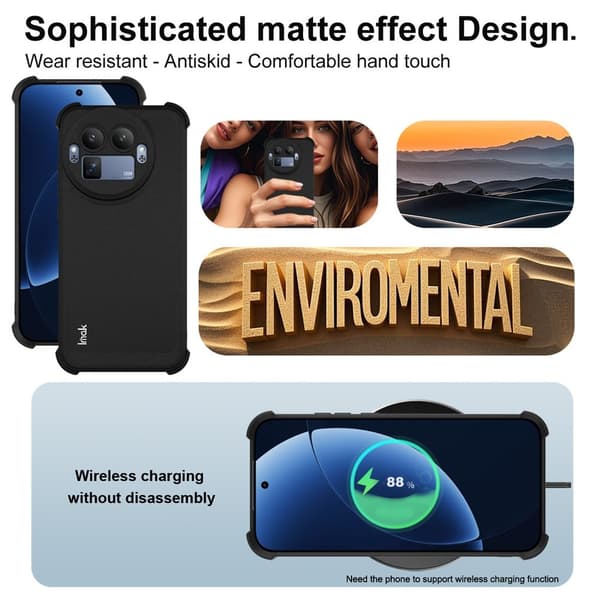 IMAK Mobilfodral med Stötskydd till Realme GT 8 Pro 5G Svart