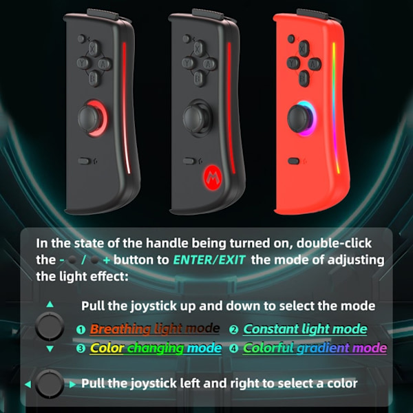 Kompatibel med Nintendo Switch Joy-Con Controller Bluetooth Gamepad - Röd+Blå Blå