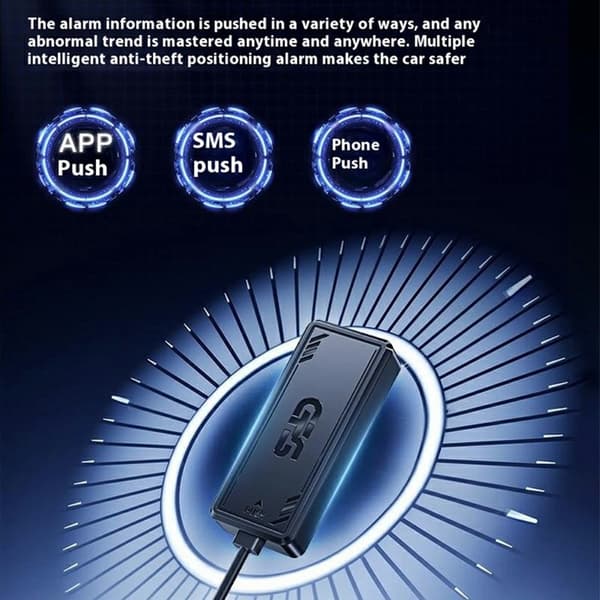 GPS-tracker Tyverisikring 4G-tracker motorsykkel bil etc. plasseringsenhet Black