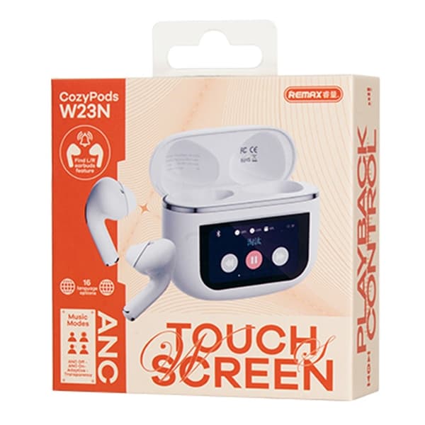 REMAX Cozypods True Wireless Earbuds Touch Screen ANC støyreduserende Bluetooth-hodetelefoner - Hvit White