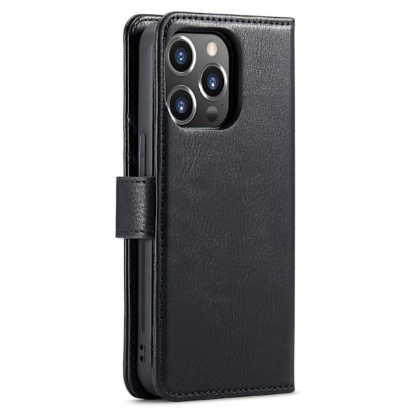 iPhone 14 Pro Max DG.MING Avtakbart 2-i-1 Lommebokdeksel Black