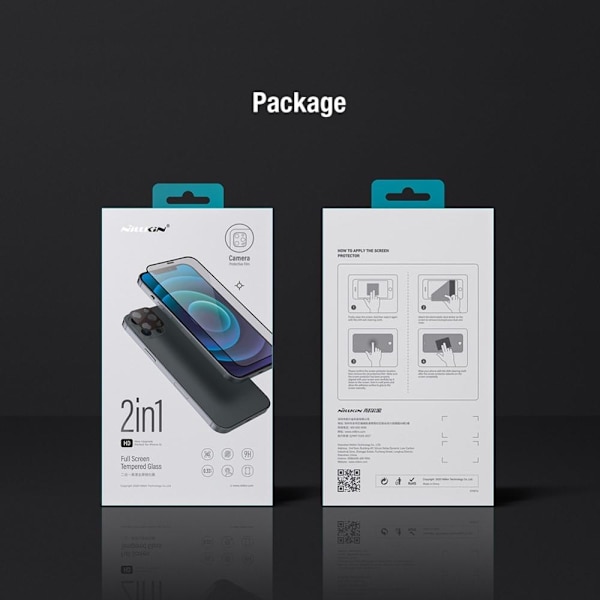iPhone 14 Plus NILLKIN 2 i 1 Härdat glas + Kamera-Skärmskydd Transparent