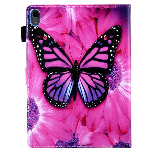 Tablettdeksel med klaff og stativ for iPad 10.9 (2022) - Rosa sommerfugl Pink