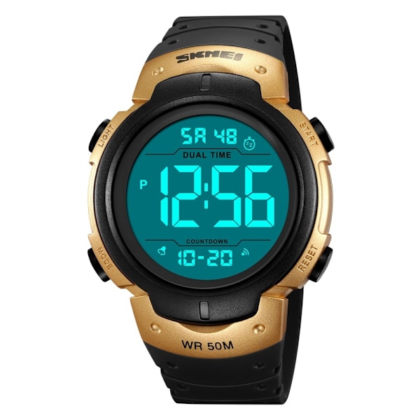 SKMEI Digital Elektronisk Armbandsklocka Klocka Dubbel Tid - Svart-Guld Guld