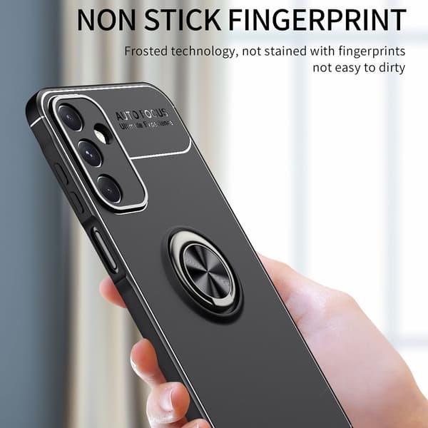 Fingerring Kickstand TPU Taske til Samsung Galaxy A15 Black