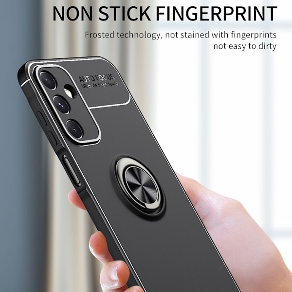 Samsung Galaxy A15 TPU skal med Finger Ring - Svart Svart