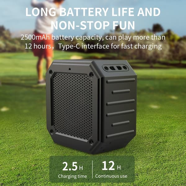 Magnetisk Bluetooth-høyttaler for golfbil, vanntett subwoofer med mikrofon Black
