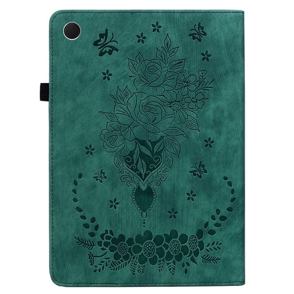Til Samsung Galaxy Tab A11+ Deksel Med Roseblomst Preging - Green