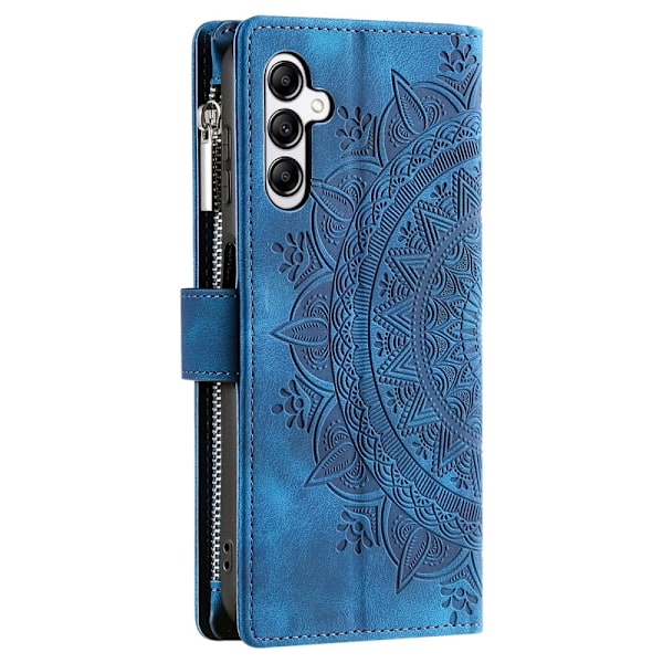 För Samsung Galaxy A56 plånboksfodral Fodral Skal Mandala blommönster - Blå Blå