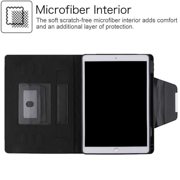 Til iPad 10.2 (2021)/(2020)/(2019) Broderigitter Tabletcover Black