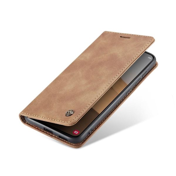 CASEME Retro Lompakkokotelo Samsung Galaxy S22 - Ruskea Brown