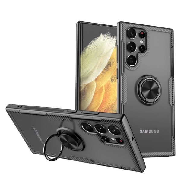Samsung Galaxy S22 Ultra Sormenrengastuki Hybridikotelo - Musta Black