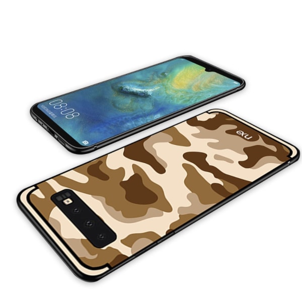 NXE Camouflage Pattern TPU Cover til Samsung Galaxy S10 - Khaki Brown