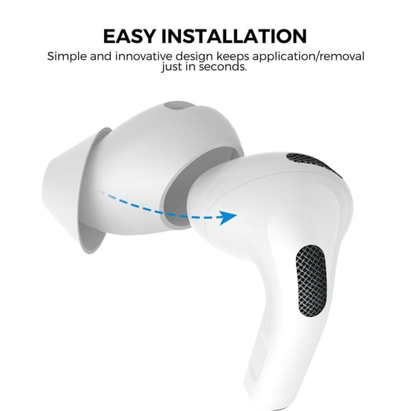 1 par til AirPods 4 ørepropper silikone skridsikre lydisolerende ørekopper White