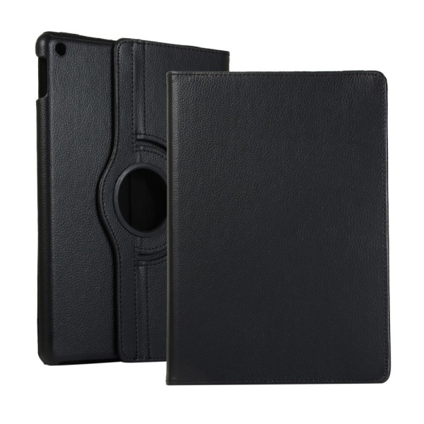 Apple iPad 10.2 2021/2020/2019 Litchi Texture Stand-etui - Sort Black