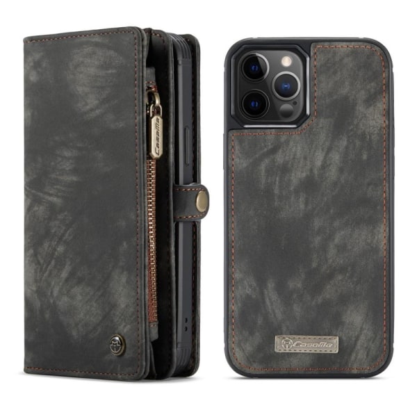 CASEME iPhone 12 Pro Max Retro plånboksfodral - Svart Svart