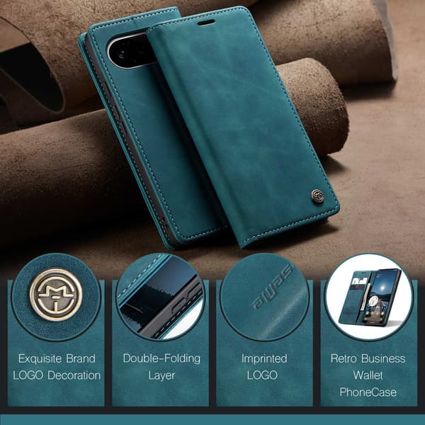 CASEME Puhelimen lompakkokotelo jalustalla Google Pixel 11 Pro ja Google Pixel 11 Blue