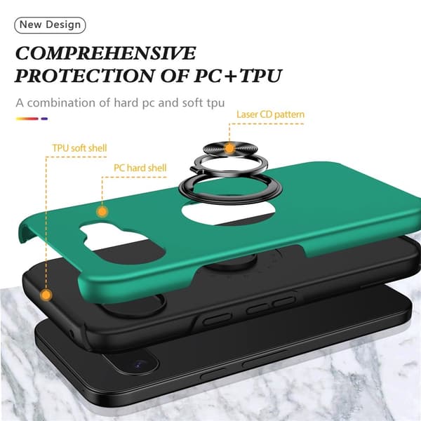 Til Pixel 10a Deksel Hybriddeksel med Finger Ring Green