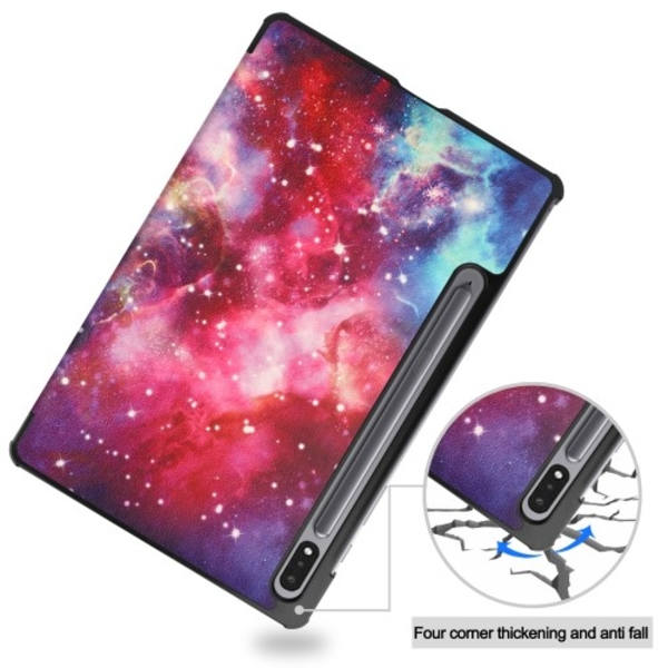 Kolmen taittotelineen älykotelo Samsung Galaxy Tab S10+ (S10 Plus) -puhelimelle Multicolor