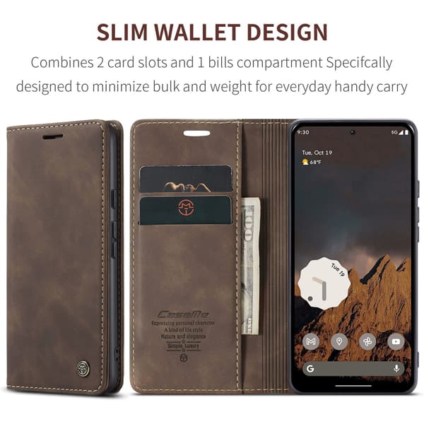 CASEME Til Google Pixel 10 Pro / Pixel 10 Etui Stativ Telefon Cover Dark brown