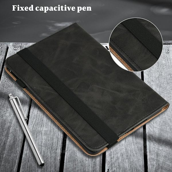 Til iPad 10.2 (2021)/(2020)/(2019) Almindeligt PU-læder tabletcover Black