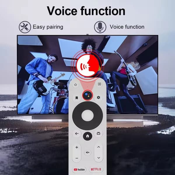 Fjärrkontroll Ersättning för Onn Android TV 4K UHD Box Voice Remote Vit