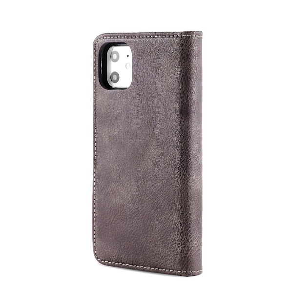 DG.MING iPhone 11 Split Läder Plånboksfodral - Coffee Brun