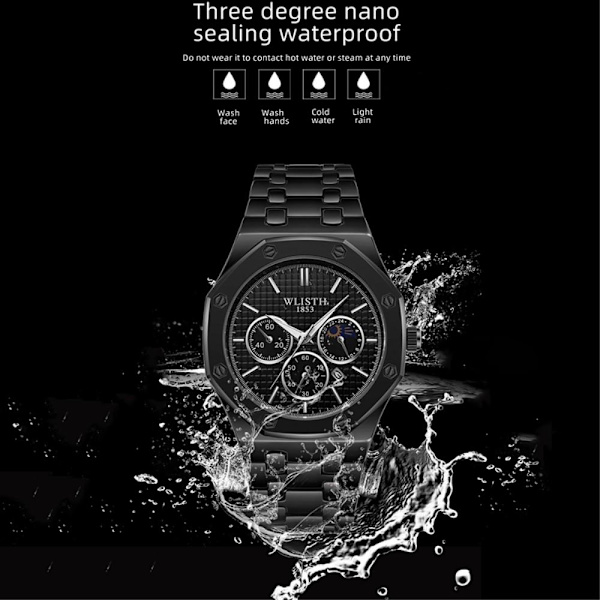 Armbåndsur Kvinde WLISTH Fashion Analog Quartz Ur Lysende Black