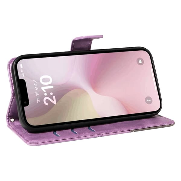 Lommebokdeksel til iPhone 17e / 16e – Geometrisk Linje Purple