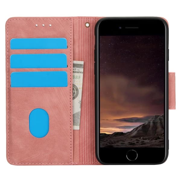 Til iPhone 17e / 16e Etui Sommerfugl Blomst Ridsefast Telefoncover Pink