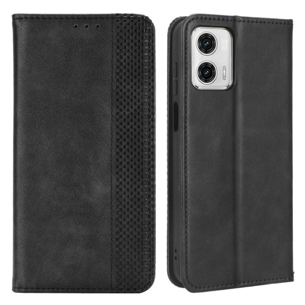 Motorola Moto G73 5G Stand Phone Case Full Protection Wallet Cover - Black Black