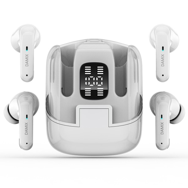 Bluetooth trådløse hovedtelefoner 4 stk! støjreducerende headset White