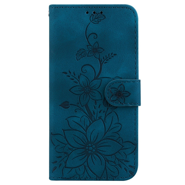 För Xiaomi Redmi 14C Fodral Ställ Plånboksfodral Blommönster - Blå Blå