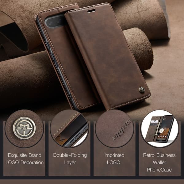 CASEME Google Pixel 9 Pro / Pixel 9 Kotelo Teline Puhelinkotelo Brown