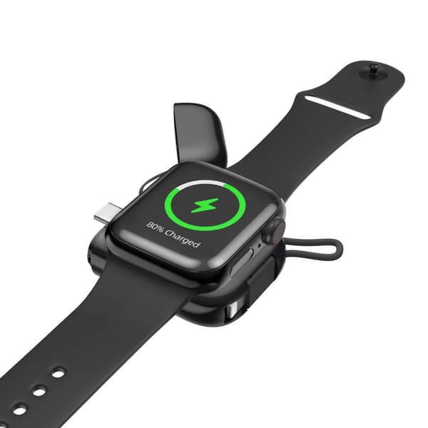 Qi trådløs strømbank til Apple Watch - serien 7/6/5/4/3/2/1 2580mAh Black