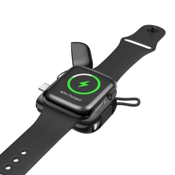 Trådløs oplader Powerbank til Apple Watch Serie 7/6/5/4/3/2/1 Black