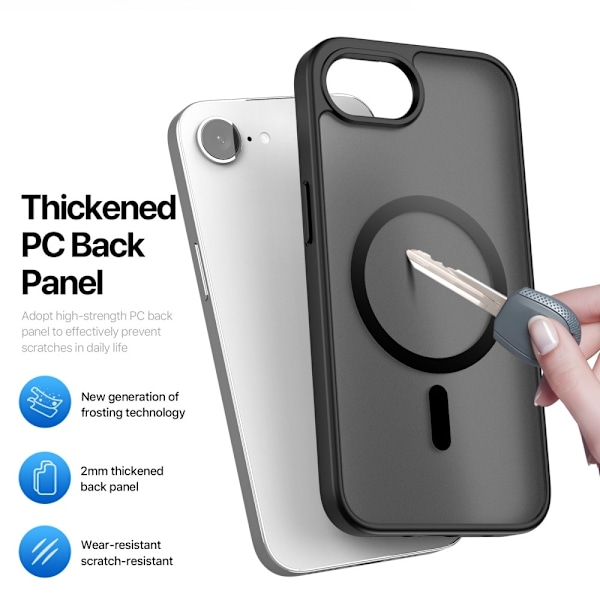 För iPhone 16e Fodral Kompatibelt med MagSafe DUX DUCIS Yind-serien Matt Fodral Svart