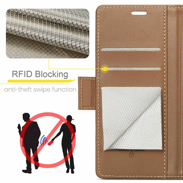 CASEME Til Google Pixel 10a RFID Blokkerende Lommebokdeksel Brown