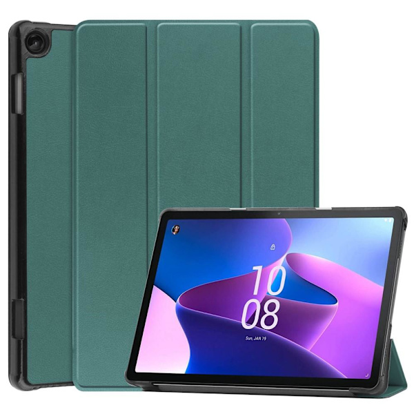 Til Lenovo Tab M10 (Gen 3) Trifoldet Stativdæksel - Grøn Green